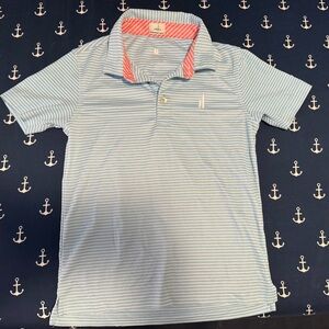 Johnnie- O Blue Striped Kids Polo Shirt